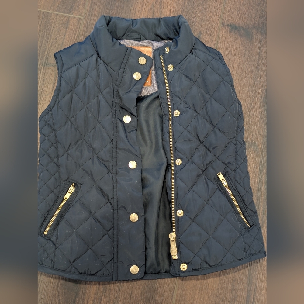 Zara Girls Navy Vest with Gold Details Size 3/4